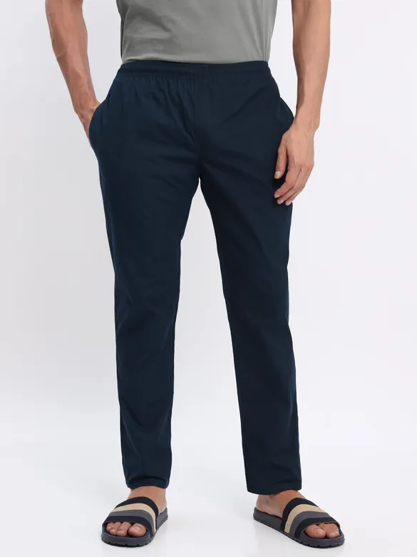 Space Grey and Pink Plain T-shirt with Navy Blue Pyjama: Pack of 3