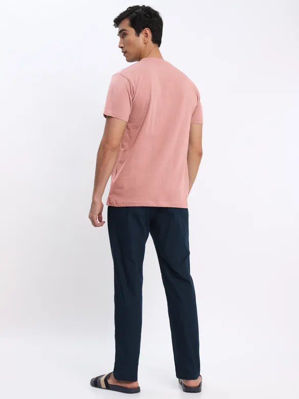 Space Grey and Pink Plain T-shirt with Navy Blue Pyjama: Pack of 3
