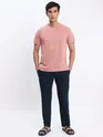 Space Grey and Pink Plain T-shirt with Navy Blue Pyjama: Pack of 3