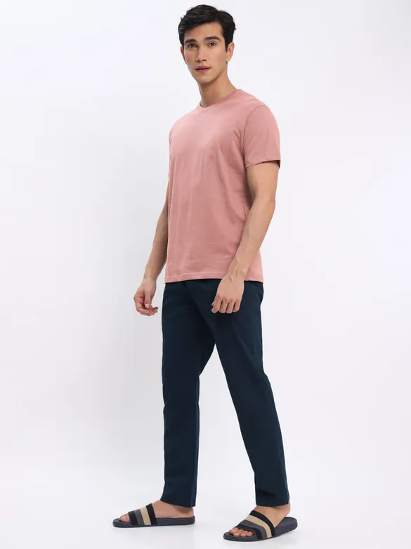 Space Grey and Pink Plain T-shirt with Navy Blue Pyjama: Pack of 3