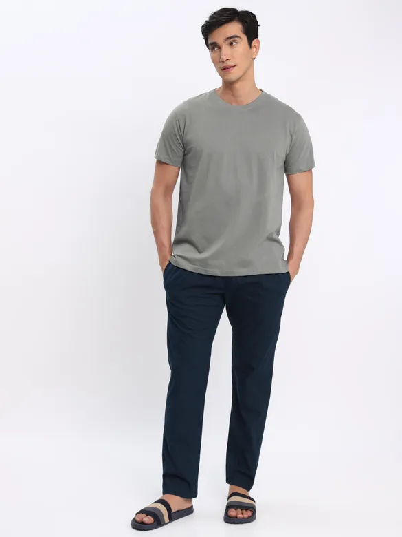 Space Grey and Pink Plain T-shirt with Navy Blue Pyjama: Pack of 3