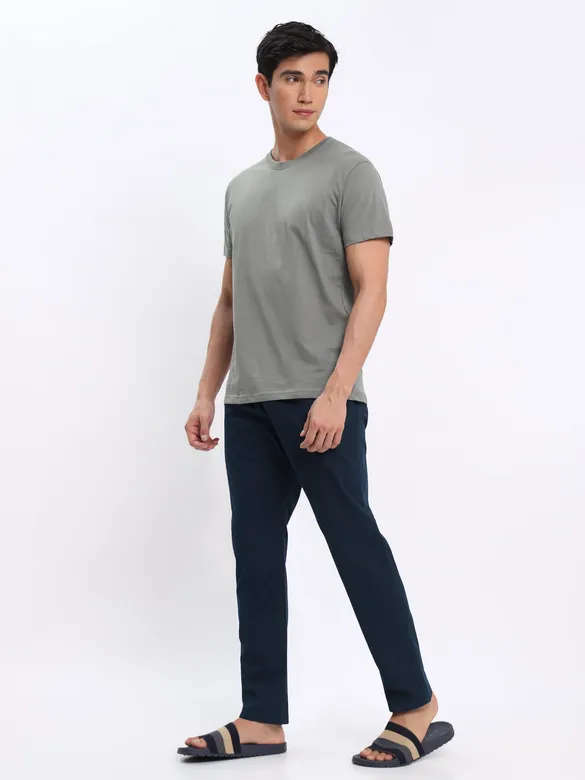 Space Grey and Pink Plain T-shirt with Navy Blue Pyjama: Pack of 3