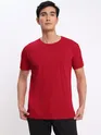 Teal Blue and Red Plain T-shirt with Black Pyjama: Pack of 3