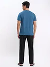 Teal Blue and Red Plain T-shirt with Black Pyjama: Pack of 3