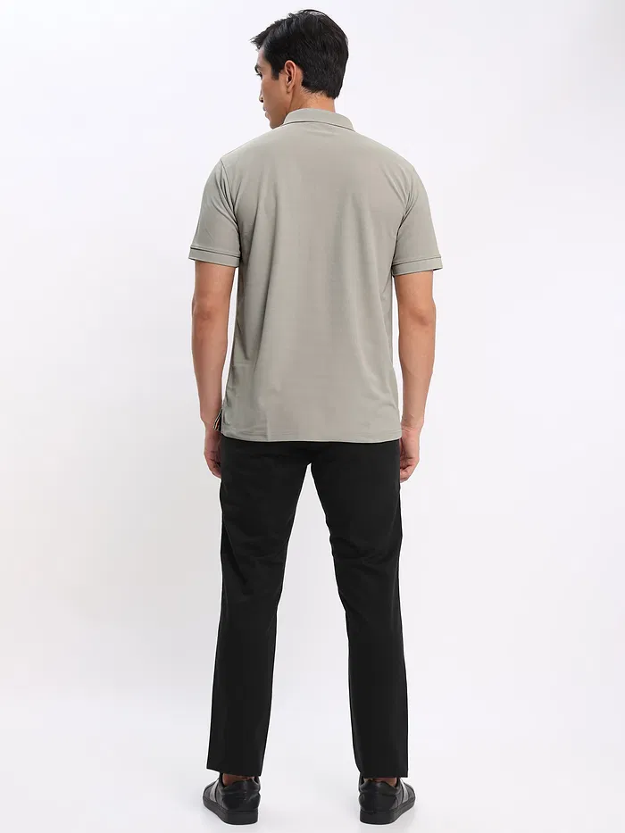 Thunder Grey Polo T-shirt with Black Chinos: Pack of 2