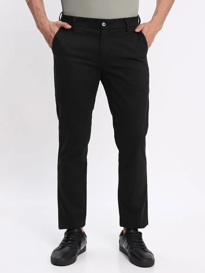Thunder Grey Polo T-shirt with Black Chinos: Pack of 2