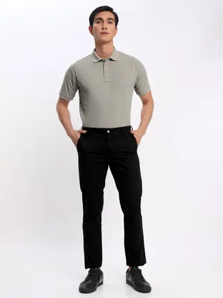Thunder Grey Polo T-shirt with Black Chinos: Pack of 2