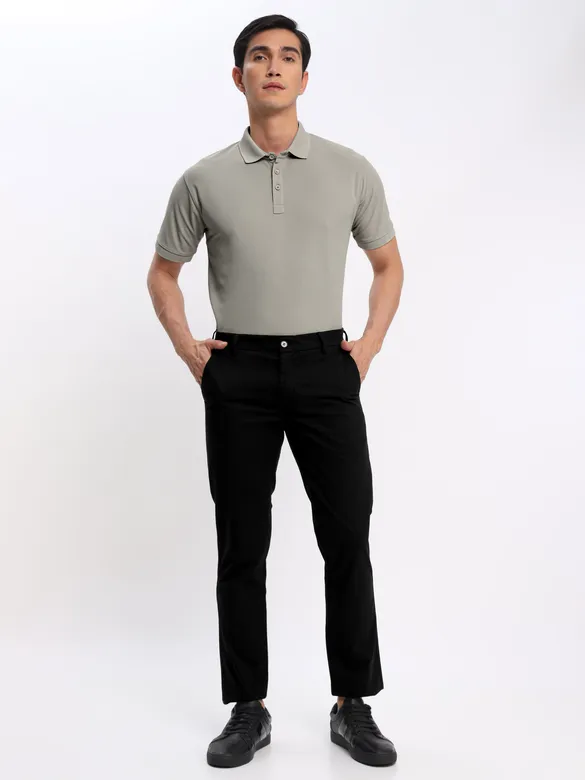 French Wine and Thunder Grey Polo T-shirt with Black Chinos: Pack of 3