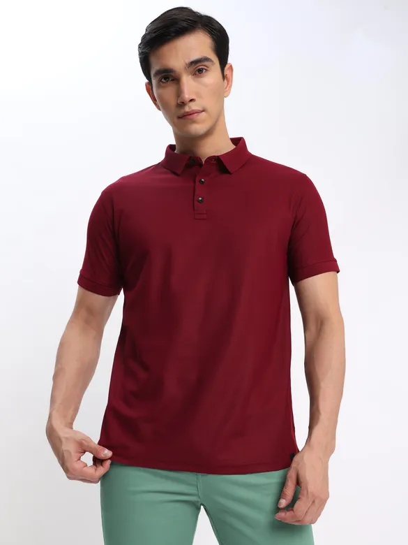 White and French Wine Polo T-shirt with Cadet Blue Chinos: Pack of 3