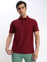 White and French Wine Polo T-shirt with Cadet Blue Chinos: Pack of 3