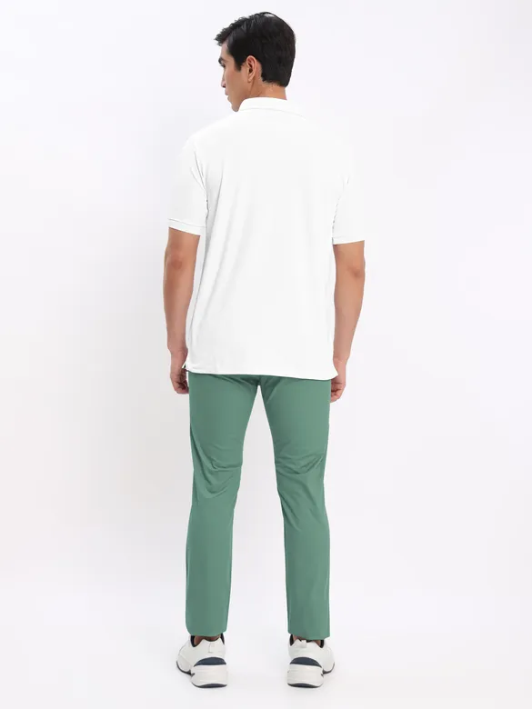 White and French Wine Polo T-shirt with Cadet Blue Chinos: Pack of 3
