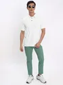 White and French Wine Polo T-shirt with Cadet Blue Chinos: Pack of 3