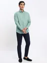 White and Pista Green Shirt with Midnight Blue Chinos: Pack of 3