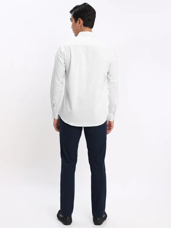 White and Pista Green Shirt with Midnight Blue Chinos: Pack of 3