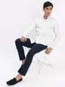 White and Pista Green Shirt with Midnight Blue Chinos: Pack of 3