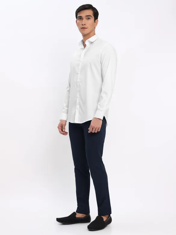 White and Pista Green Shirt with Midnight Blue Chinos: Pack of 3