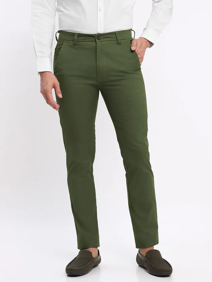 White Shirt with Sage Green Chinos: Pack of 2