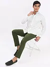 White Shirt with Sage Green Chinos: Pack of 2