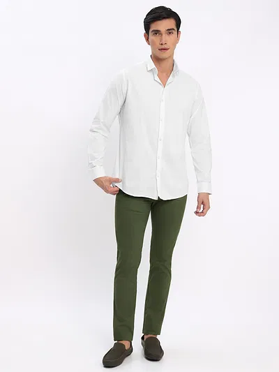 White Shirt with Sage Green Chinos: Pack of 2