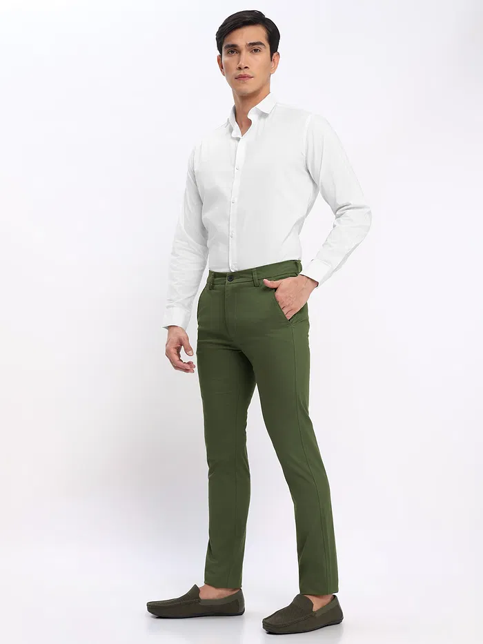 White Shirt with Sage Green Chinos: Pack of 2
