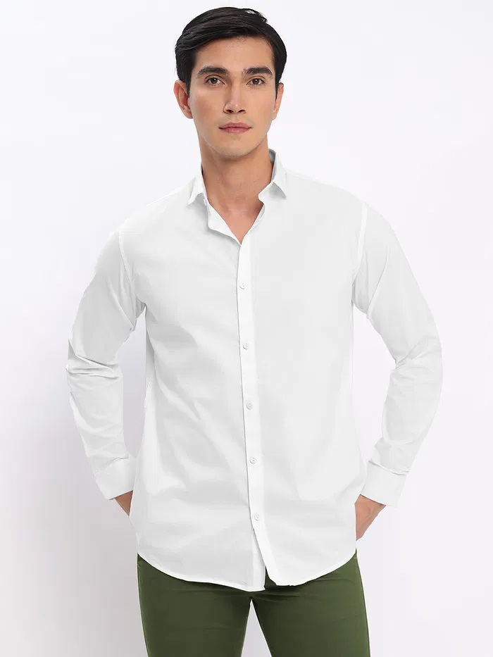 White Shirt with Sage Green Chinos: Pack of 2