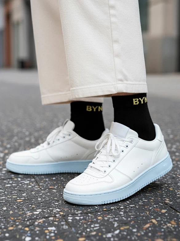 Black Solid Unisex Socks