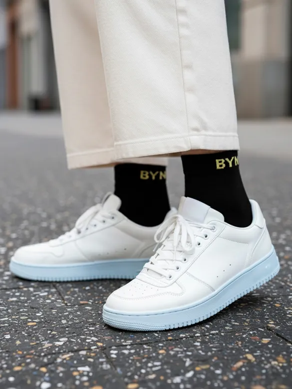 Black Solid Unisex Socks