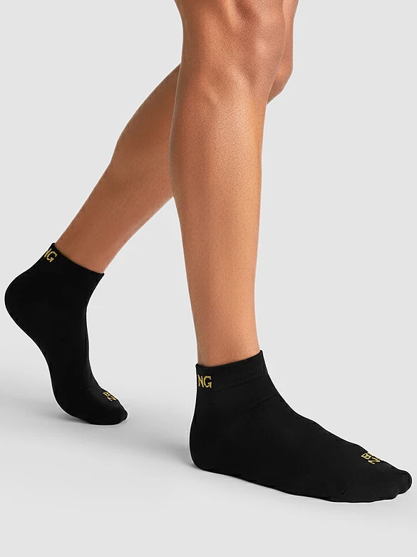 Black Solid Unisex Socks