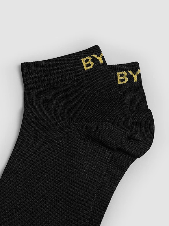 Black Solid Unisex Socks
