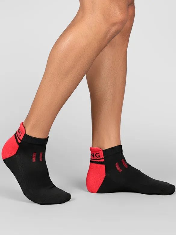 Crimson Red Color Block Unisex Socks