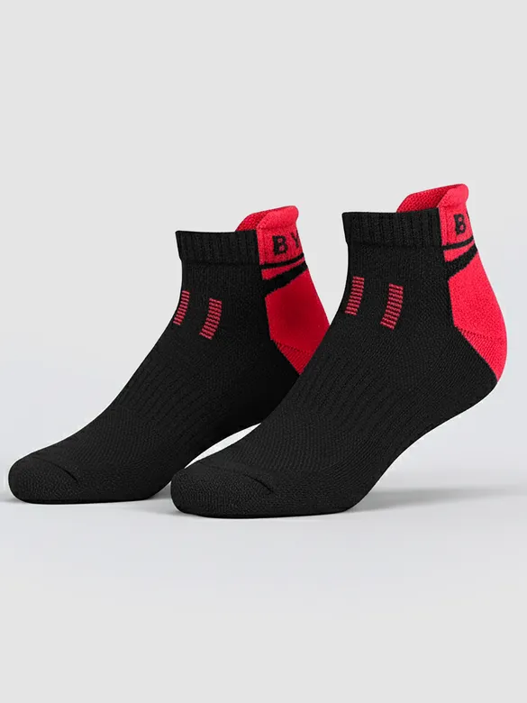 Crimson Red Color Block Unisex Socks