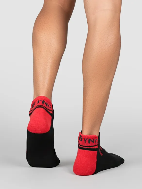 Crimson Red Color Block Unisex Socks