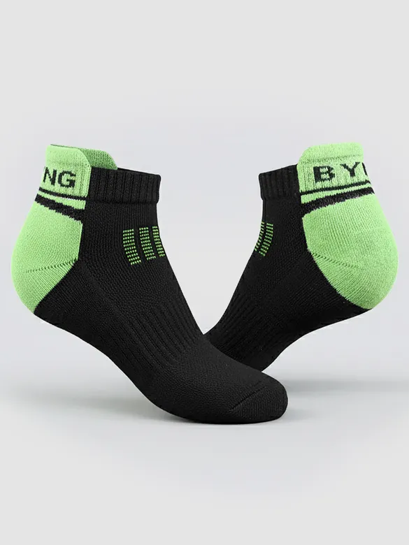 Fresh Green Color Block Unisex Socks
