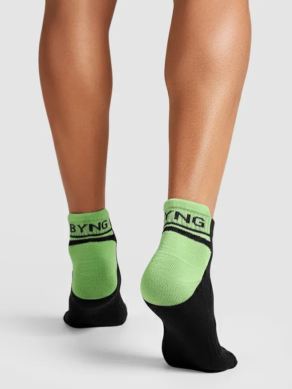 Fresh Green Color Block Unisex Socks