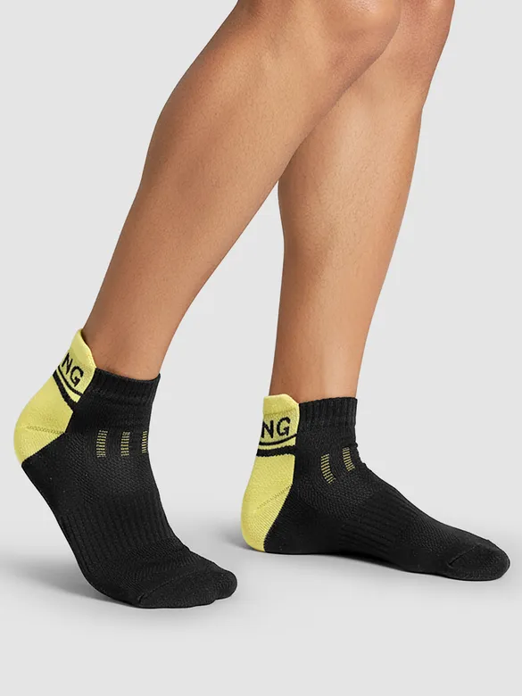 Yellow Color Block Unisex Socks