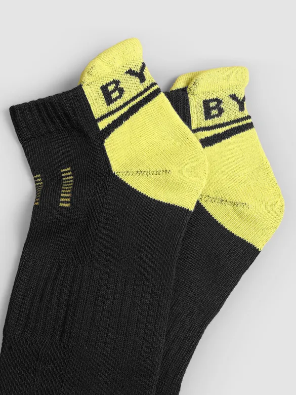 Yellow Color Block Unisex Socks