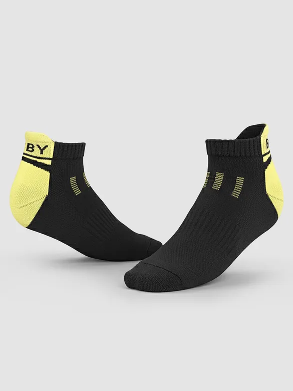 Yellow Color Block Unisex Socks