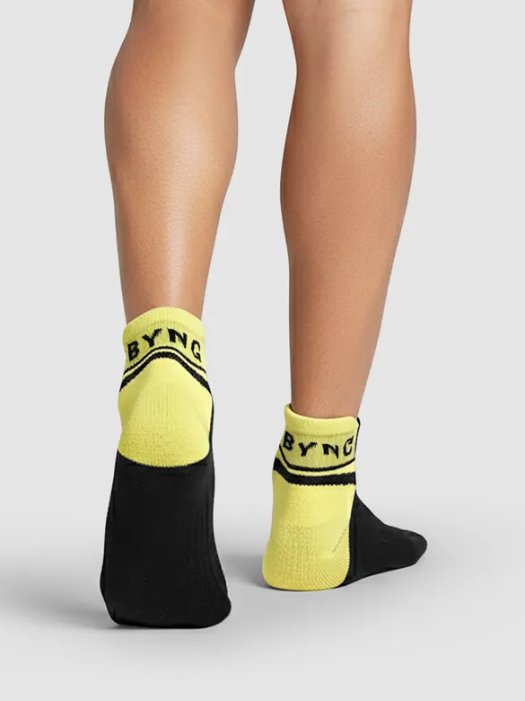 Yellow Color Block Unisex Socks
