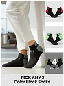 Pick Any 3 Color Block Socks