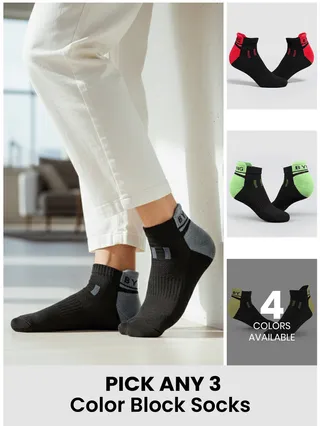 Pick Any 3 Color Block Socks