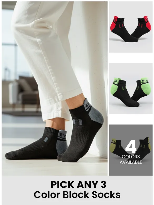 Pick Any 3 Color Block Socks