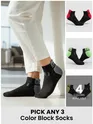 Pick Any 3 Color Block Socks