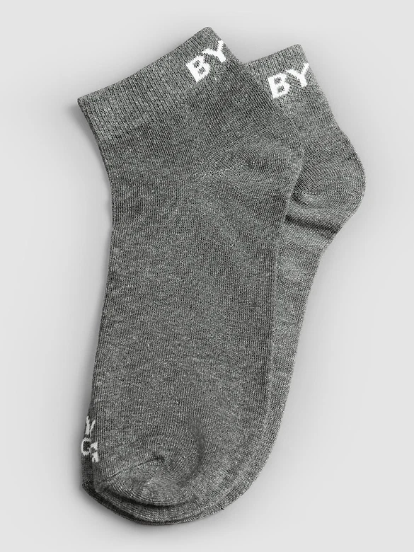 Grey Solid Unisex Socks