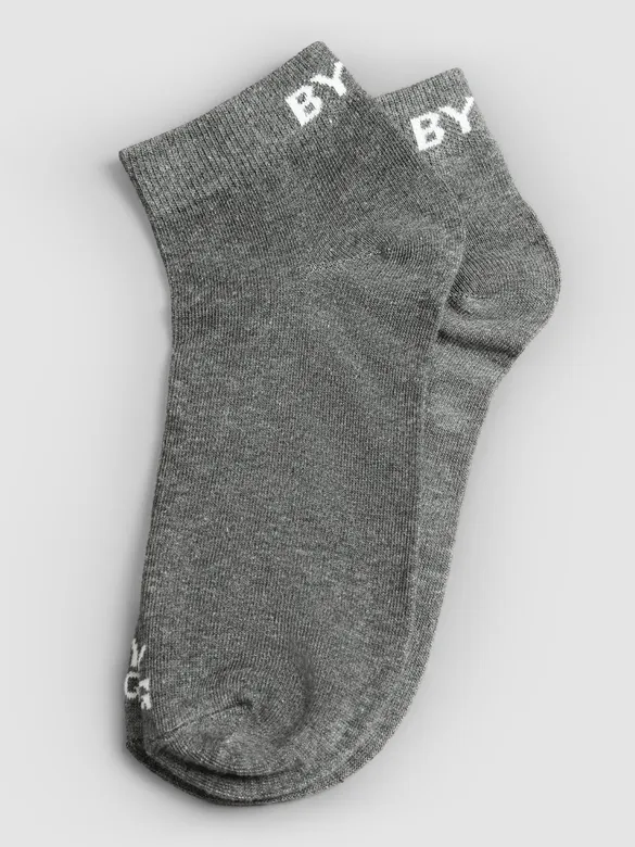 Grey Solid Unisex Socks