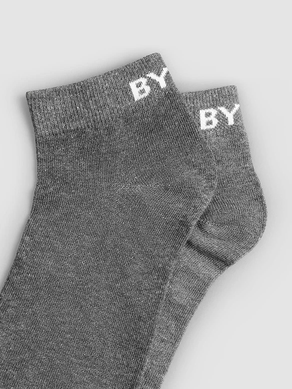 Grey Solid Unisex Socks