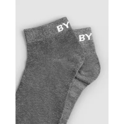 Grey Solid Unisex Socks