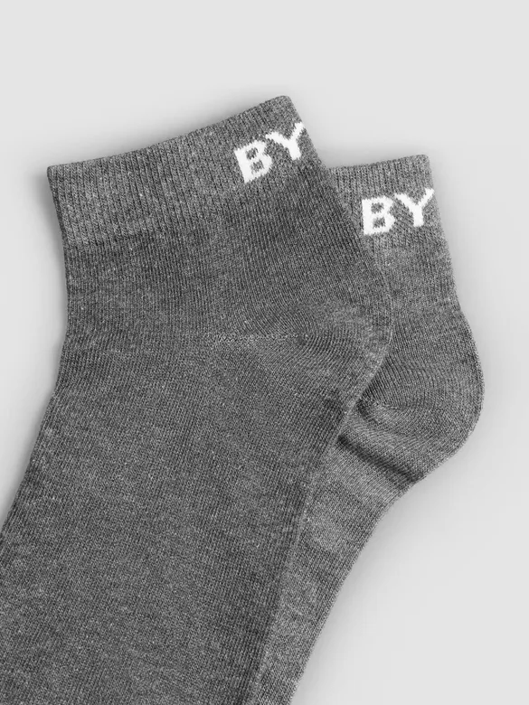 Grey Solid Unisex Socks