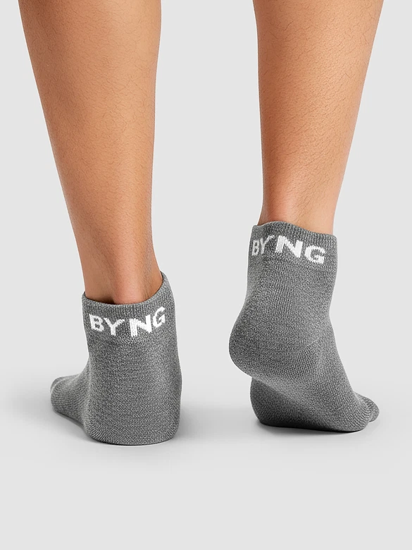 Grey Solid Unisex Socks