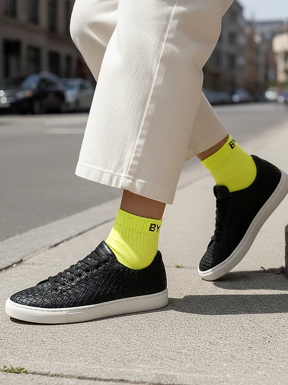 Lime Green Solid Unisex Socks