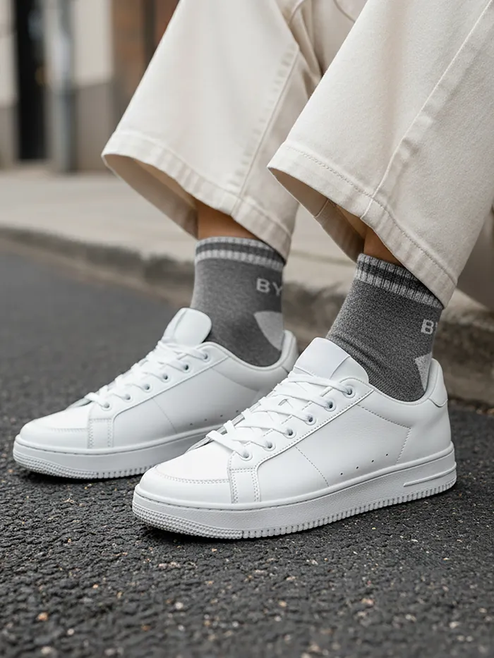 Dark Grey Striped Unisex Socks